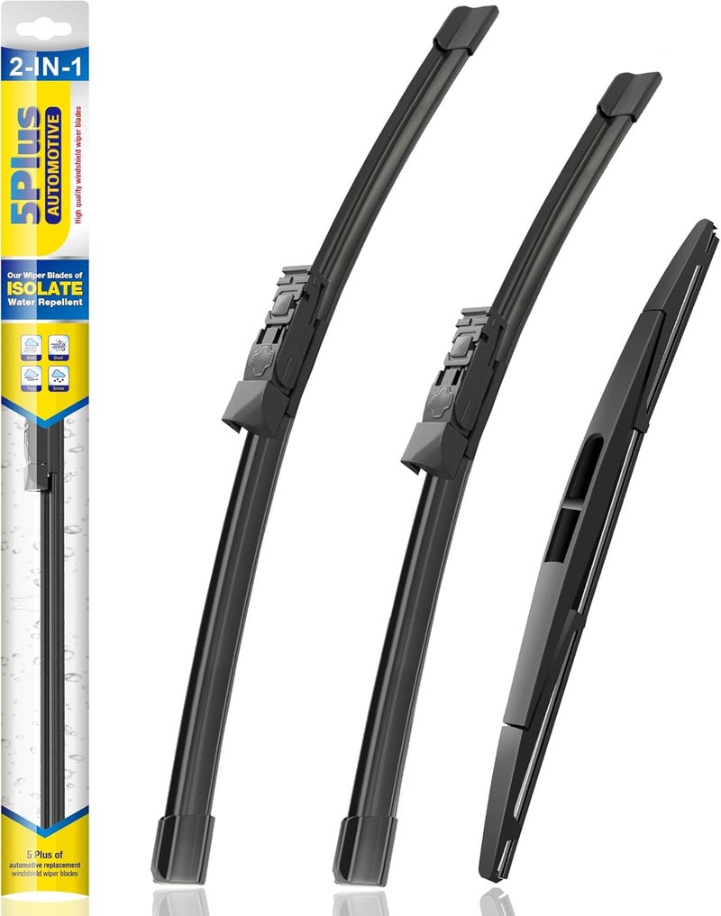 5PLUS ® Silicone Windshield Wiper Blades Replacement for 2024 2023 2022 2021 2020 2019 SUBARU Forester Wiper Blades(Set of 3),Automotive Replacement Windshield Wiper Blades-26"/17"/14" - Image 1